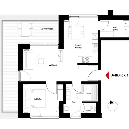 Beltblick 11 - Mit Unverbautem Meerblick & Dachterrasse! Apartament